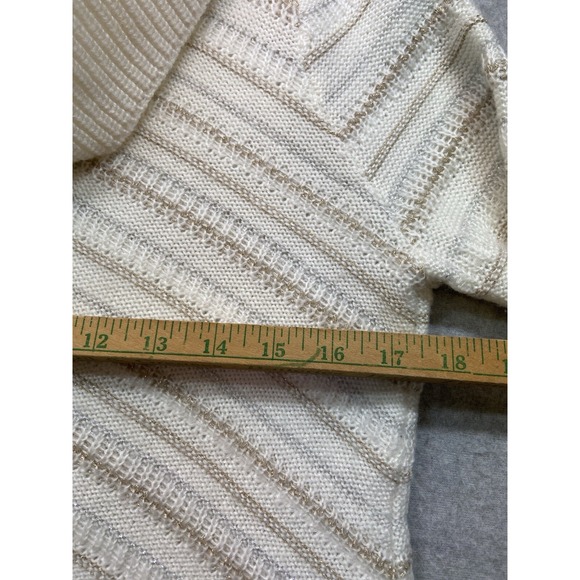 White House Black‎ Market Womens Sweater Medium Beige Casual Soft Oversized - Picture 10 of 12